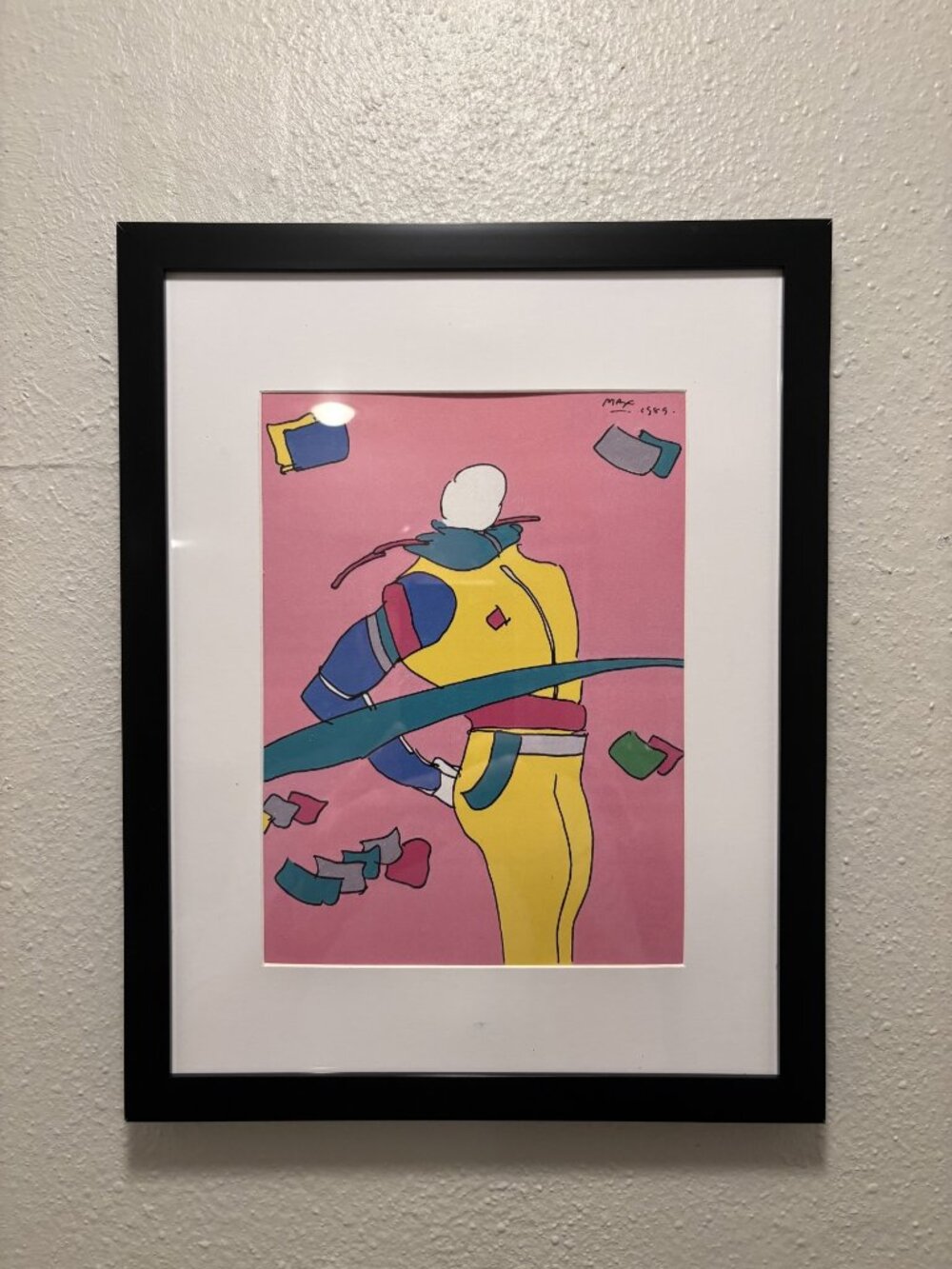 Peter Max Framed 8.5x11 Inch Art Print - Modern Dega Man